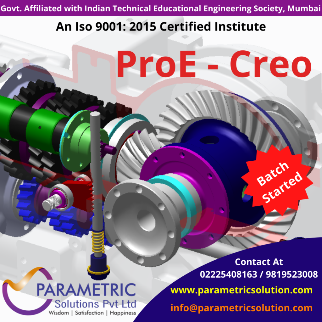 ProE – Creo Course at Parametric Solutions. | Parametricsolution – CAD ...